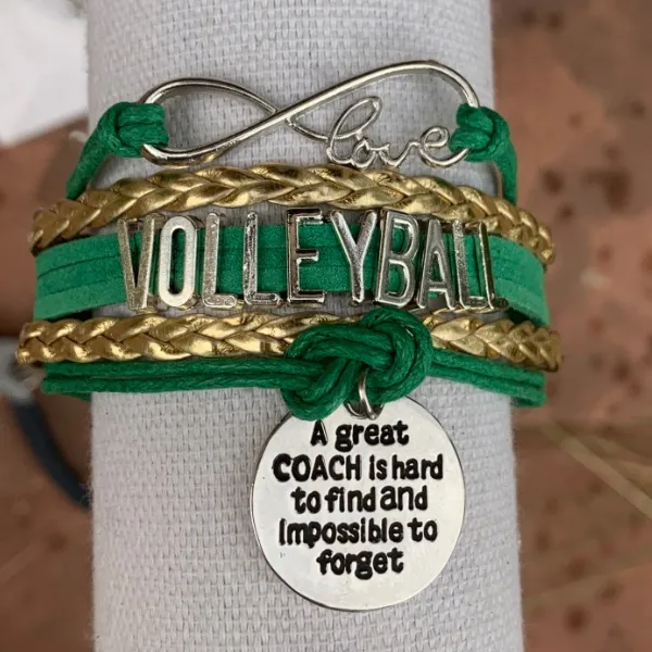 Volleyball Great Coach is Hard to Find  Bracelet - Pick Your Team Colors