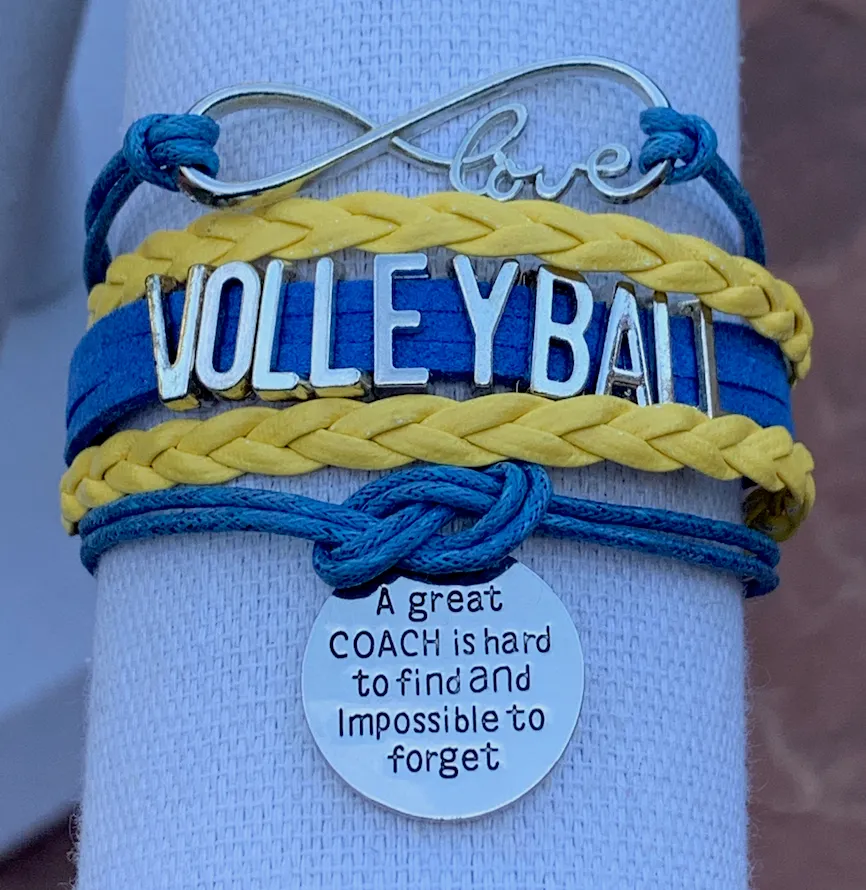 Volleyball Great Coach is Hard to Find  Bracelet - Pick Your Team Colors