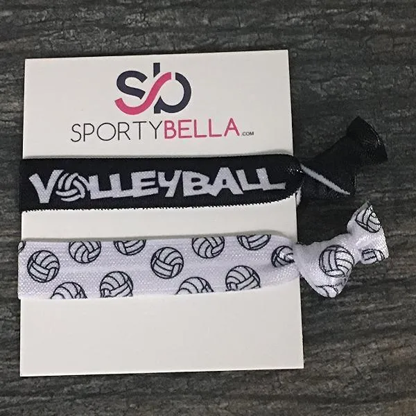 Volleyball Hair Ties - 5 pack - Black White