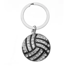 Volleyball Rhinestone Keychain