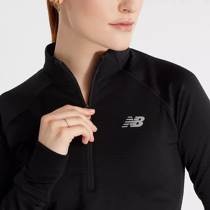 Womens Athletics Heat Grid 1/2 Zip - Black