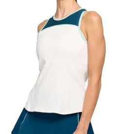 Women`s Elite Superior Tennis Tank White and Harbor