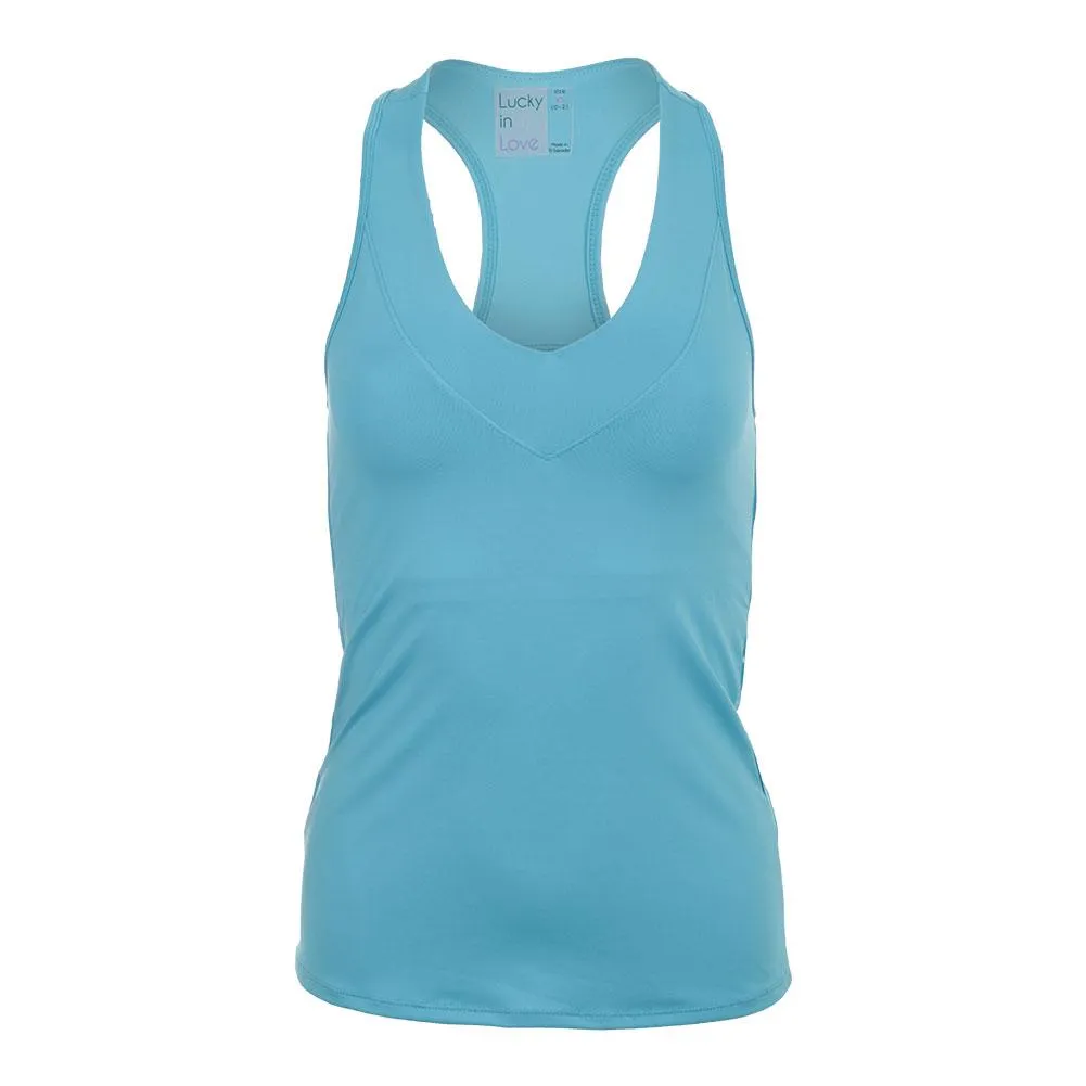 Women`s V-Neck Tennis Tank with Bra