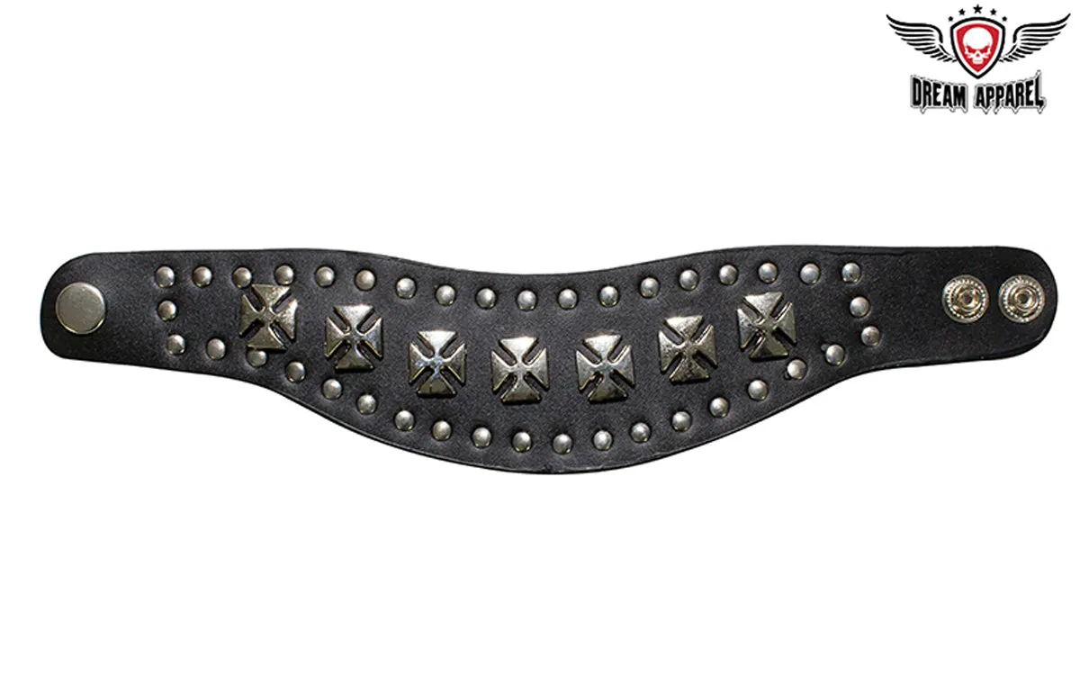 Wristband with Chopper Crosses & Studs